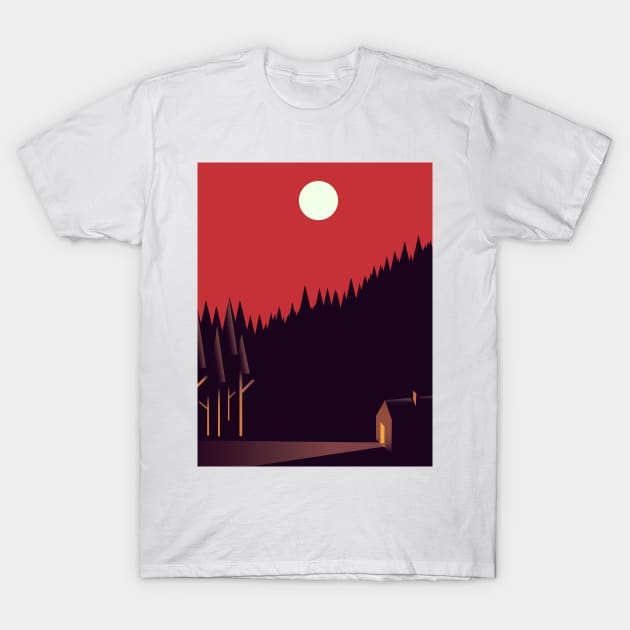 Cabin in the Forest T-Shirt by nickemporium1